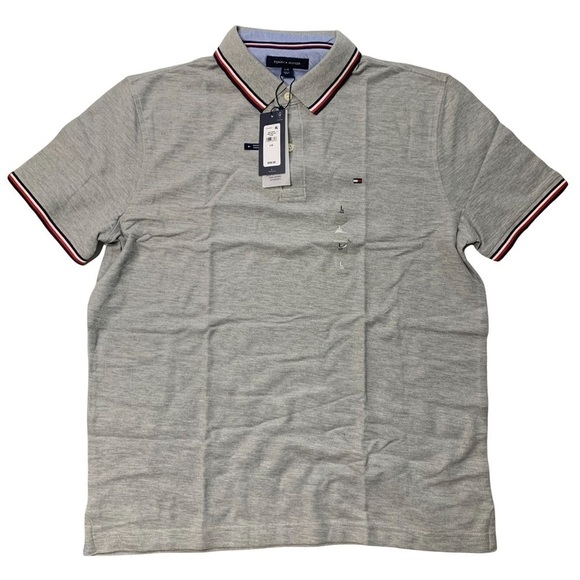 Tommy Hilfiger NWT  Gray Polo Waist Rise Hip Inseam/ Red White Blue Trim Large - Picture 4 of 15
